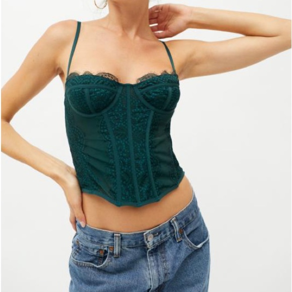 WORN ONCE URBAN OUTFITTERS GREEN CORSET